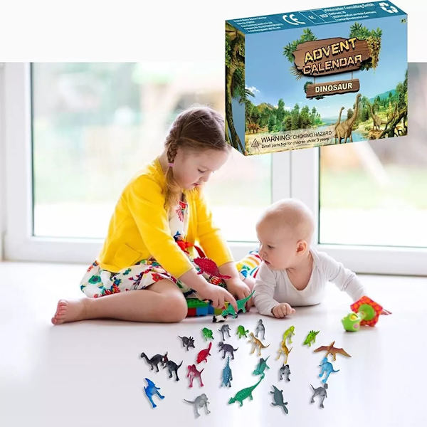 Dinosaurie Adventskalender 2024 Jul 24 Dagar Nedräkning Spelfigurer Dockmodell Leksak Blind Box Överraskning Julklapp