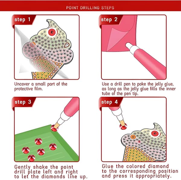 Diamond Painting Nyckelring Set Adventskalender - 8-delars DIY Julprydnadskit för vuxna