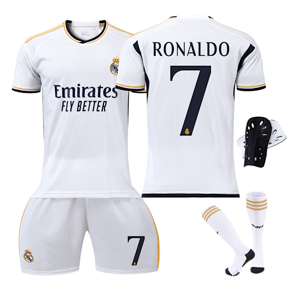 4-delat set 23-24 Cristiano Ronaldo 7 Real Madrid Tröja Ny Säsong Senaste Vuxen Tröja Barn Tröja Adult M