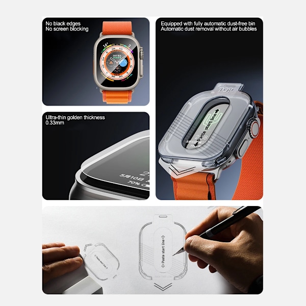 4 stk. 9H High Definition hærdet glas til Smart Watch skærmbeskytter til Apple Watch Ultra 2 49mm{HH}