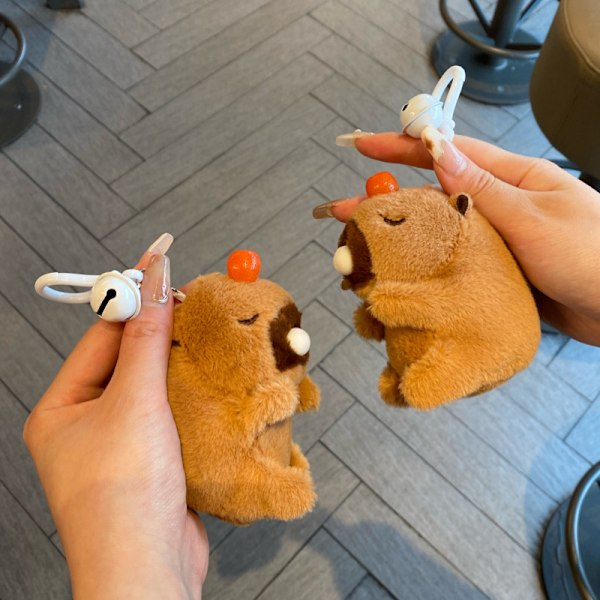 Kapibara Kupla Nukke Purista Hauska Nukke Pehmolelu Kapibara Riipus Vinkuva Opiskelijalahja 2 wagging tail capybara keychains