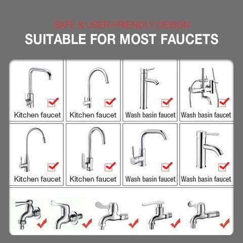 Faucet Nozzle - 720° Rotating Kitchen Faucet - Adapter Silver Silver silver
