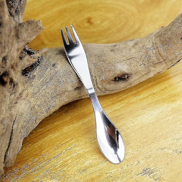 Spork i rustfritt stål, perfekt for camping og utendørsaktiviteter, 3 stk
