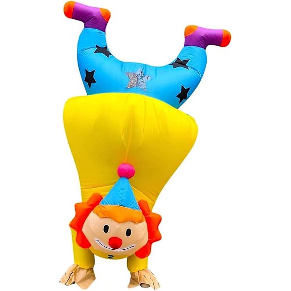 Oppblåsbar Kostyme Voksen Klovn Blås Opp Drakten Morsomme Joker Kostymer for Halloween Cosplay Fest Jule Jumpsuit