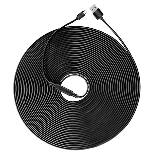 Superlång USB till Micro USB Laddningskabel för Termometer/Kamera Lång Hållbar Laddningssladd Spänningsförstärkare 15 Meter