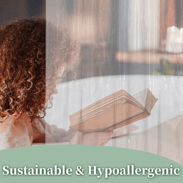 Premium PEVA Duschdraperifoder Transparent Vattentätt Lättvikt Standardstorlek Badrumsgardin Med Rostfria Ringar Och 3 Magneter 180x200cm