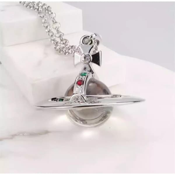 silver Vivienne Westwood Saturn UFO-hänge