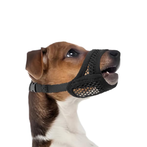 Mesh Muzzle for Short Snout Dogs Small to Medium Anti-Bite Black XS