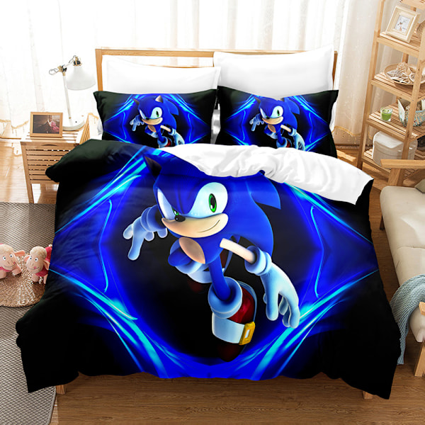 Sonic tecknad anime sängkläder påslakanset tre delar 135*200
