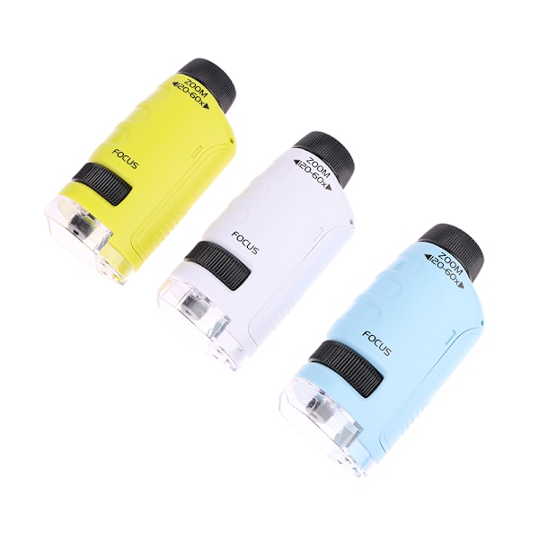 Lasten tiedetarvikkeet 60x-120x mini kädessä pidettävä mikroskooppi White