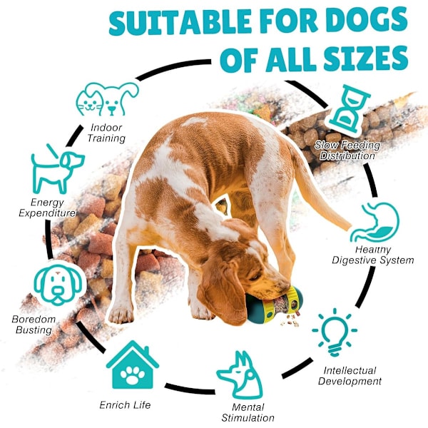 Hundesnackbold - Interaktiv Langsom Foderdispenser - Puslespilslegetøj til Hunde Katte - Justerbart Foderudløserlegetøj Colour One size