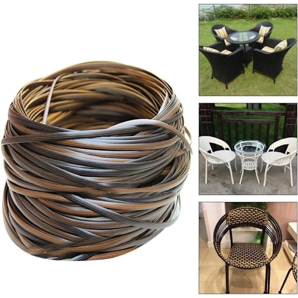 Plastrotting - 32m - Rottingreparationsmaterial - Hög styrka - Reparationssats för uteplatsstolar - Rottingmöbelreparation - Brun{HH}