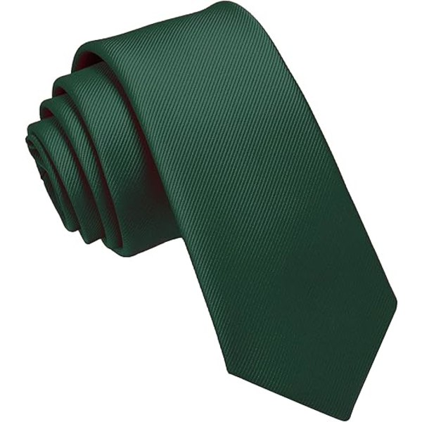 Slips för män 5CM Grön Smal Smal Passform Flera Färger Finvävd Twill