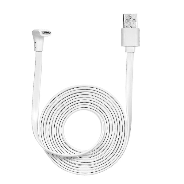 1-Pack (Vit) 2m/6.6ft Strömkabel Passar Arlo Pro, Arlo 2, Arlo Go, Arlo Lättviktig Väderbeständig Inomhus/Utomhus Platt Kabel Aluminiumlegering Mikrofon