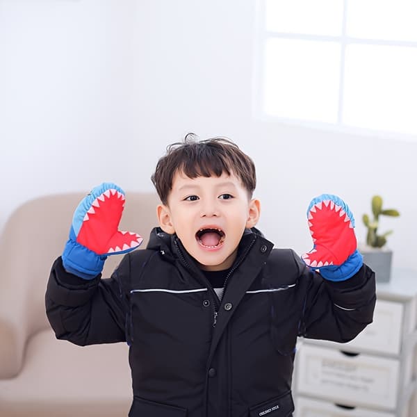 Skihansker for barn, termiske, vindtette, haidesign, vinter Blue Size M (Suitable for 3-5 Years Old)