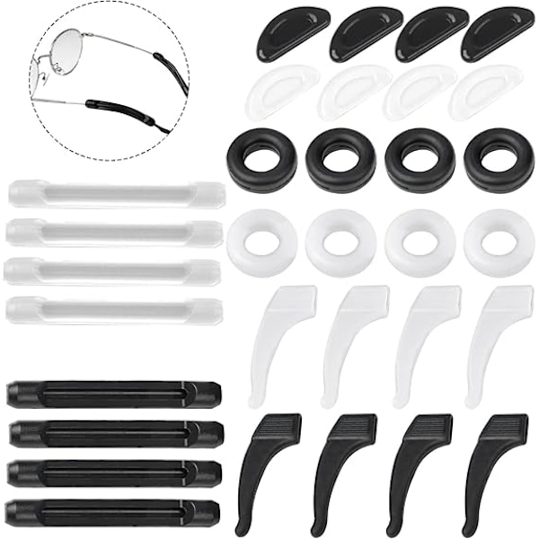 16 Par Halkskyddsglasögon Kit Glasögonhållare Silikonglasögon