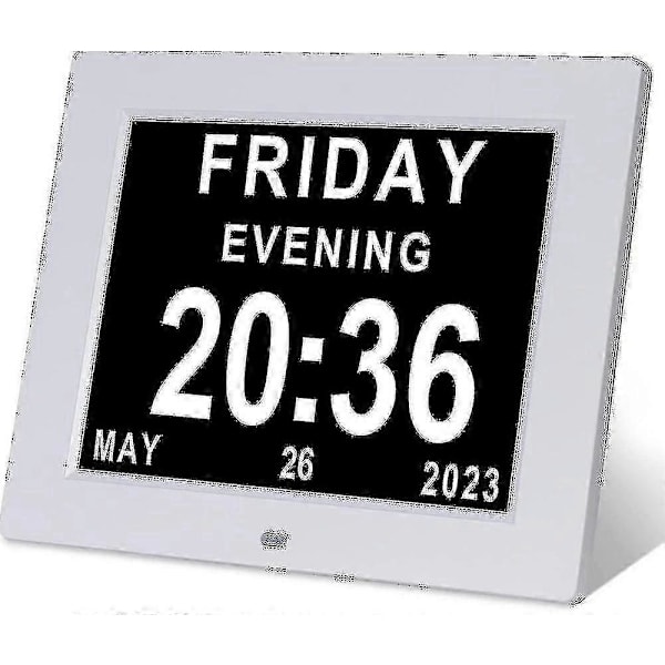 2024 Demens Klokke Alzheimers Klokke Stor Digital Kalender Klokke For Eldre, Klokke Med Dag Og Dato F -gt(7 Tommer) g20242062477