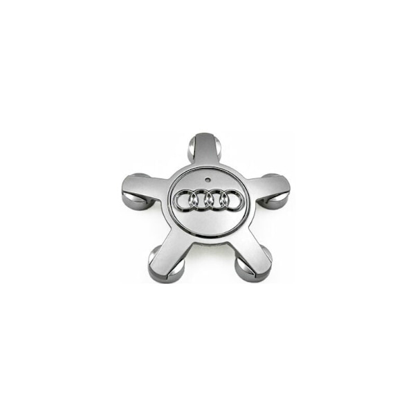 Sett med 4 hjulkapsler 4f0601165 N Hjul Emblem, for 135 mm hjulkapsler for Audi (Sølv)