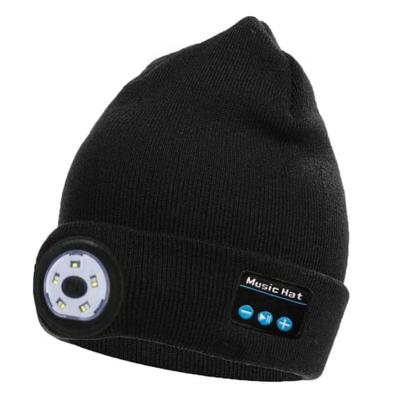Bluetooth-lue med LED-lys for menn og kvinner, musikkhatt, blå