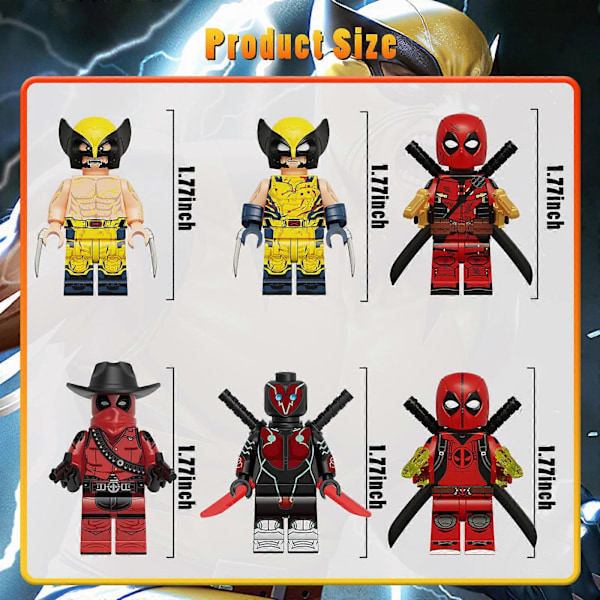 12 kpl Keräilykelpoisia Supersankari Deadpool -Minifiguureja Wolverine Gambit Action Figures Rakennuspalikoita Leikkeihin