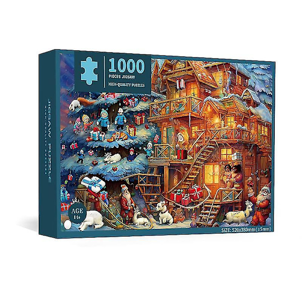 Adventskalender Pussel - 1000 Bitar Pussel för Vuxna och Barn - Adventskalender 2023 Julklappar Hemdekoration - Adventskalender