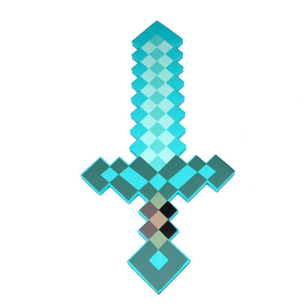 Minecraft/EVA Foam Sword Set-vapen-diamantsvärd, dragyxa, spade, maskingevär, pilbåge blue sword
