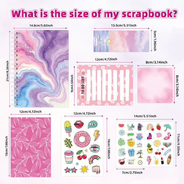 Nytt lila DIY-dagbokset klippbok för flickor födelsedagspresent 2026 SH041 - Purple Diary Set