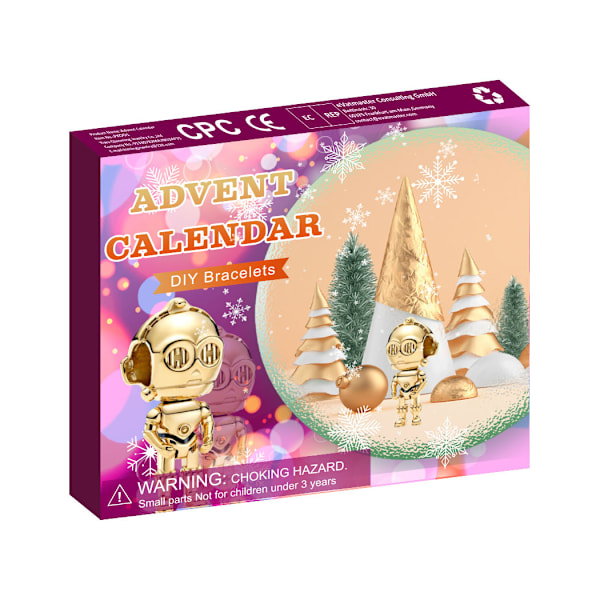 Ny 24-dagers digital julekalender med blindboks DIY armbånd for barn - Julegave i blindboks