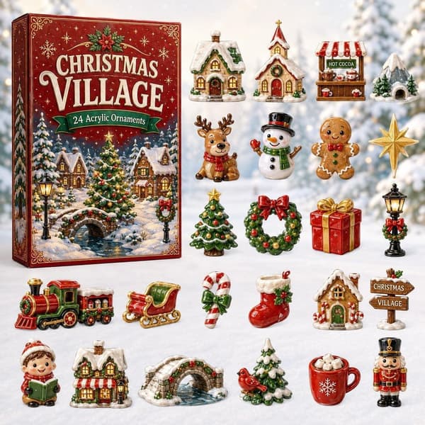 Julekalender Figurer Blind Box Julehøjtids Samlelegetøj Christmas Snowman Lantern Blind Box 26 * 18 * 3cm