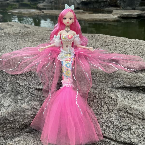 Fargerik havfrue-dukke prinsesseleke som bursdagsgave til jenter Star Moon Fish Snow Bud