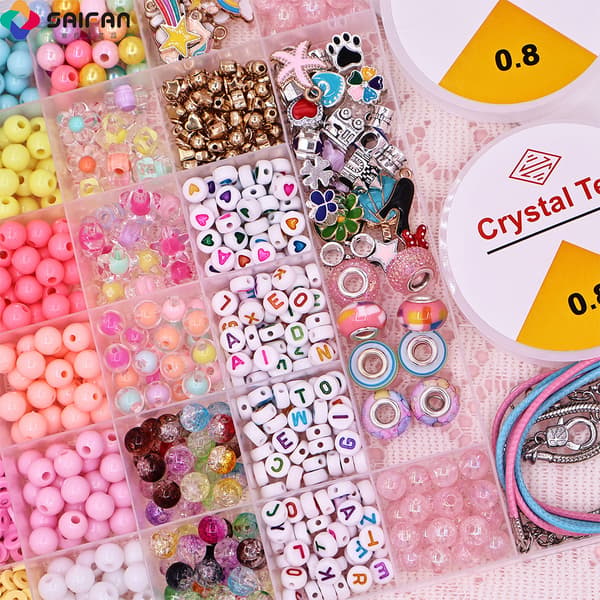 Makron Krystal Børneperle DIY Sæt Armbånd Perler Smykkesæt 1180 pieces