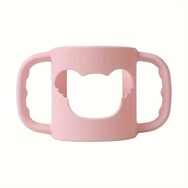 Silikoneflaskehåndtag med tegneseriedesign - Bløde, elastiske greb til de fleste sutteflasker Pink