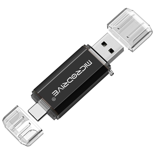 MICRODRIVE 128 GB USB-hukommelse 2i1 USB-A + USB-C Flash Drive Gold Gold