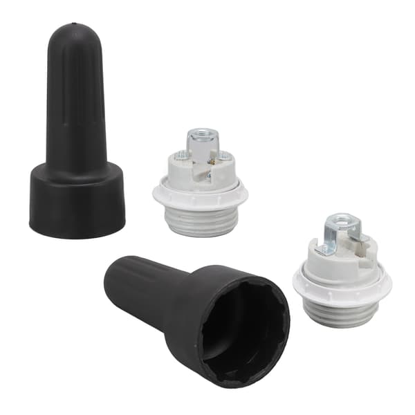 KZQ-2-pak E26 lampeholder, perfekt pasform, E26 keramisk lampeholder til glødelamper og LED-lamper