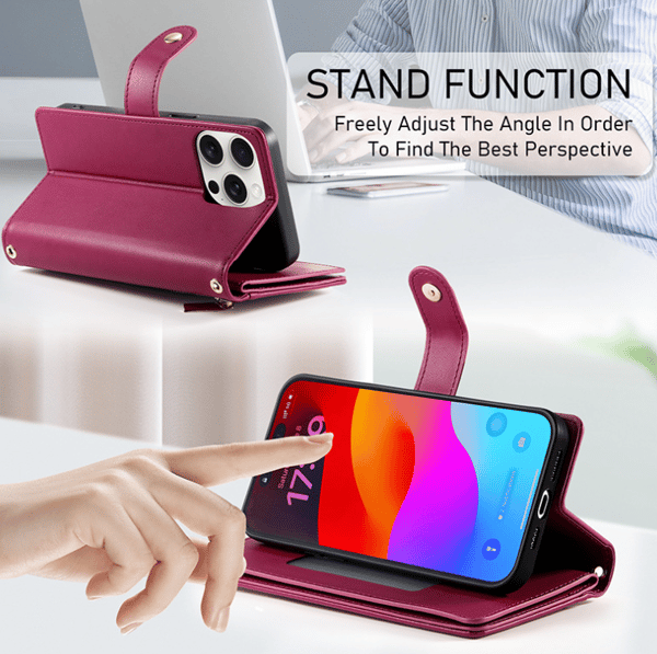 Mobile Wallet for iPhone 16 Series, Portable Wallet that Holds Both Mobile Phone and Cards, Does Not Affect Card Magnetism blu_max blu blue iPhone 16