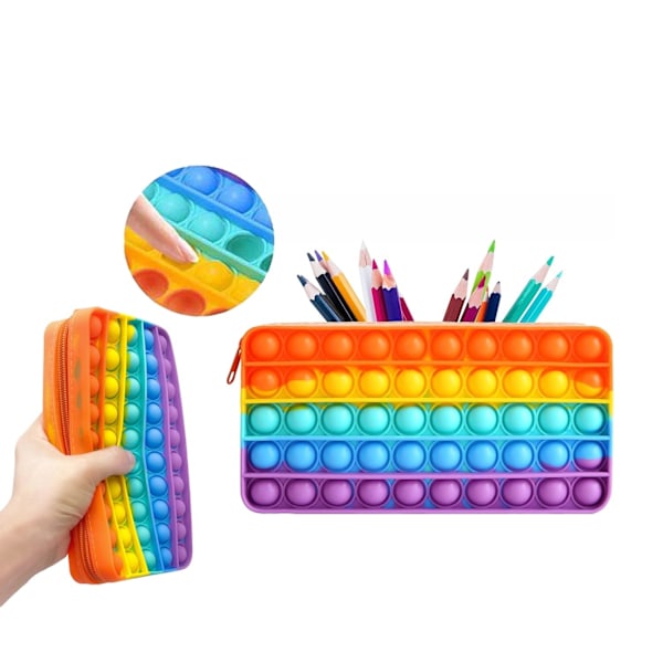 Pennfodral / Pop It Fidget Leksaker - Sensorisk - Pennfodral Multicolor multifärg