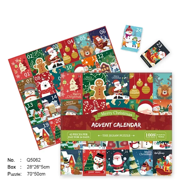 1 Set Advent Calendar 2023 Christmas Scene Puzzle 24 Days of Christmas Puzzle Countdown Calendars Over 1000 Puzzle Pieces