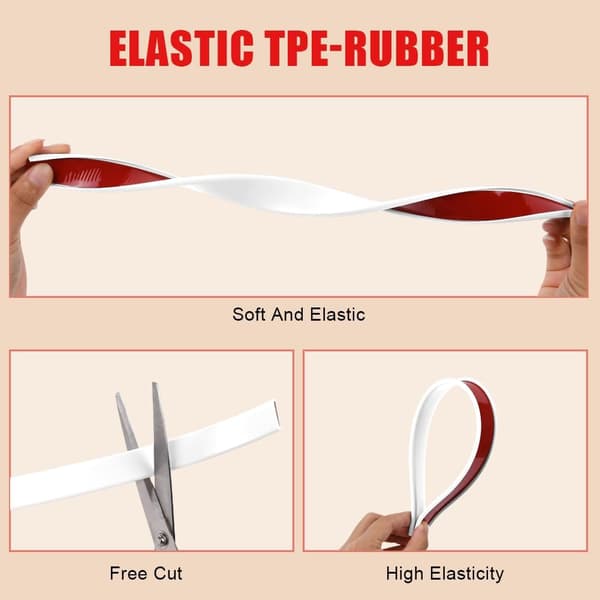 4m x 18mm Self-Adhesive U-Shaped Furniture Edge Banding, Edge Protector, Super Soft, Durable and Safe - White