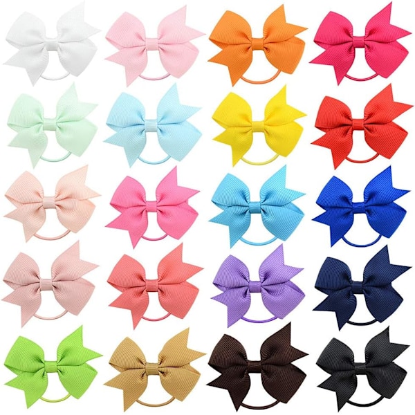40 stk. 5 cm Baby Piger Hårsløjfer Hårelastikker Små Grosgrain Hårspænder