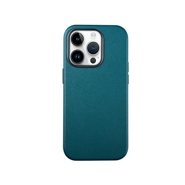 Lämplig för Apple 14 Nappa mönster mobiltelefonfodral slätt läder magnetiskt mobiltelefonfodral Pine green For more models please