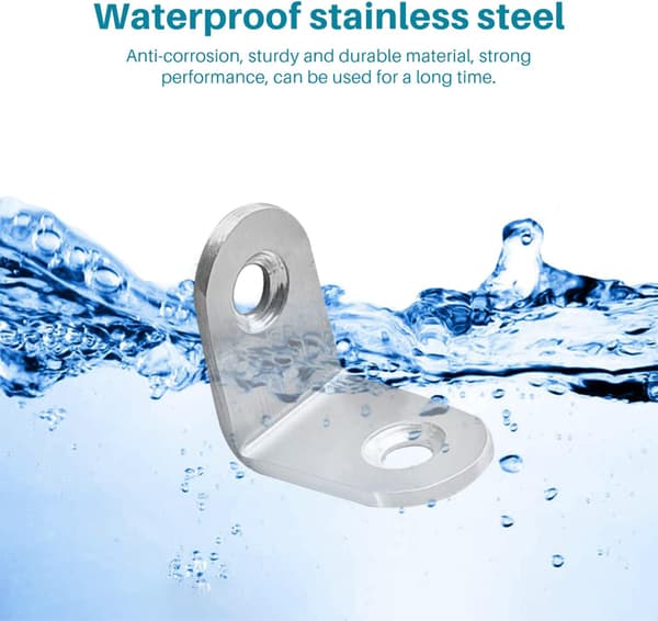 Small Angle Brackets, 10 Pcs Stainless Steel Right Angle Brackets, 25x25mm Small Shelf Brackets Angle Iron, Safety Corner Brace, Wall Mount