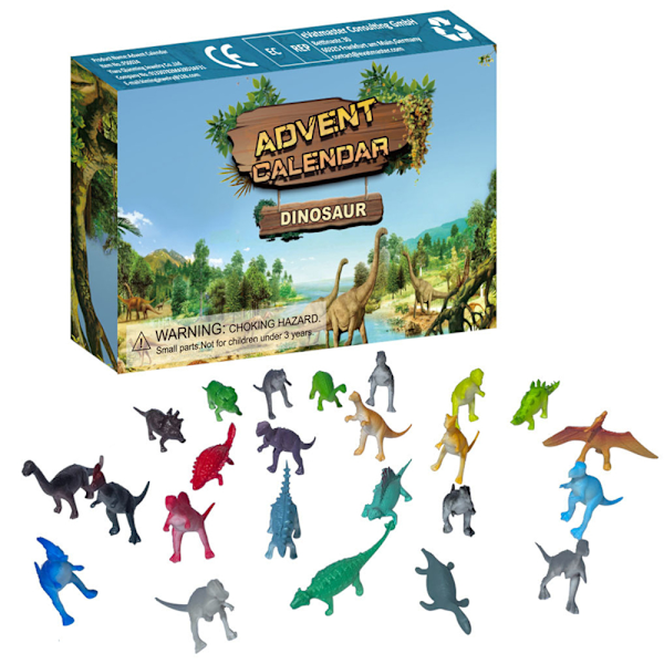 Dinosaurie Adventskalender 2024 Jul 24 Dagar Nedräkning Spelfigurer Dockmodell Leksak Blind Box Överraskning Julklapp