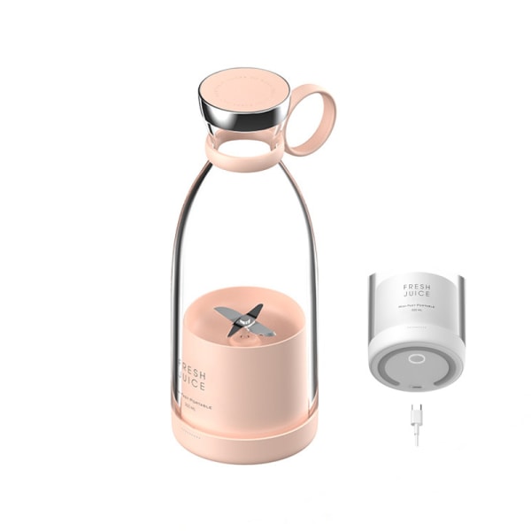 Mini Portable Smoothie Blender Orange Fresh Juice Elektrisk Juicer Smoothie Maker i glas (Rosa)