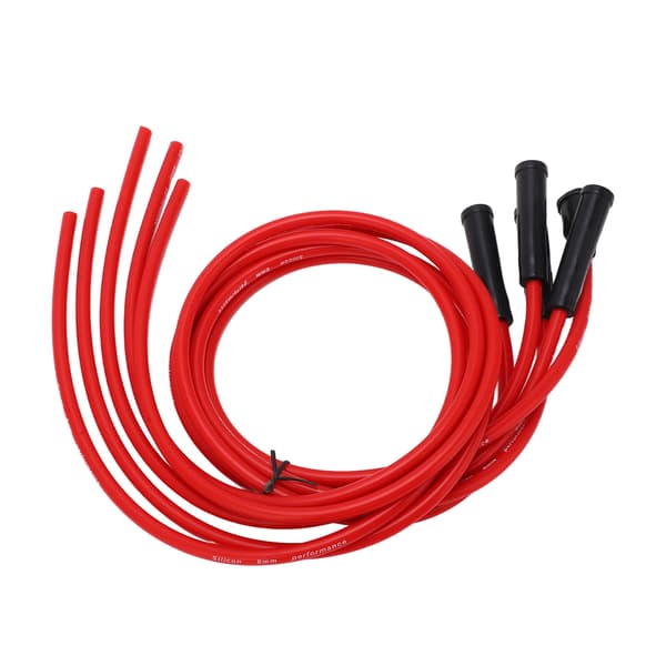 High Performance Red Silicone Ignition Cable Set 1m 8mm for 4-Cylinder Car