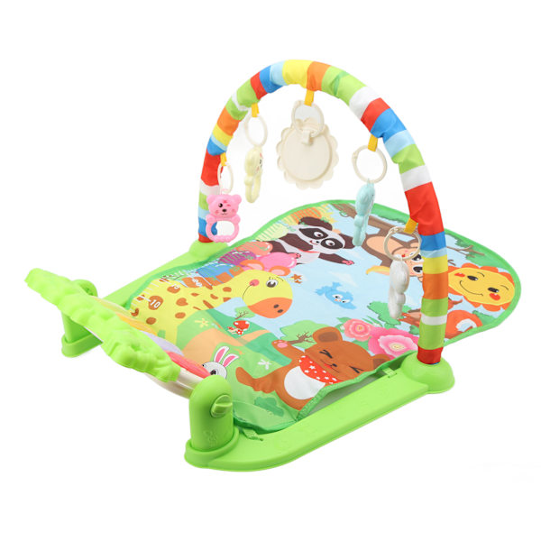 Musikaliskt Babygym Lekmatta Batteridriven Musikalisk Aktivitets Baby Lek Piano Gym för Baby Nyfödd Småbarn Spädbarn Grön