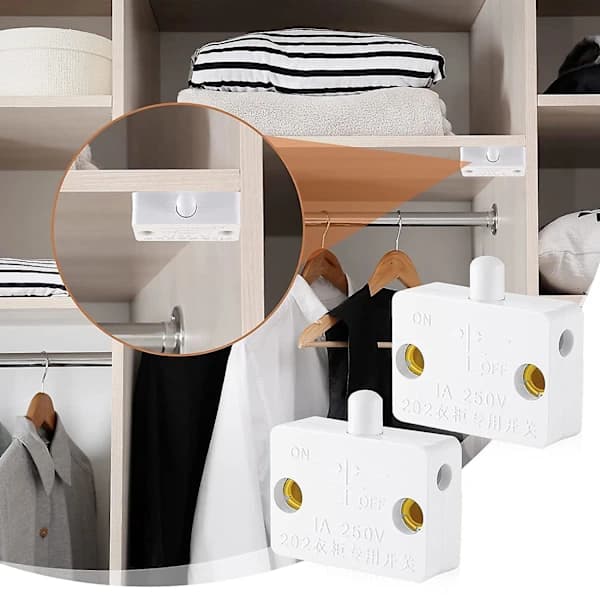 8 Pieces Cabinet Lamp Switch Automatic Door Switch Touch Switch For Wardrobe Applicable To 12V 24V 110V White