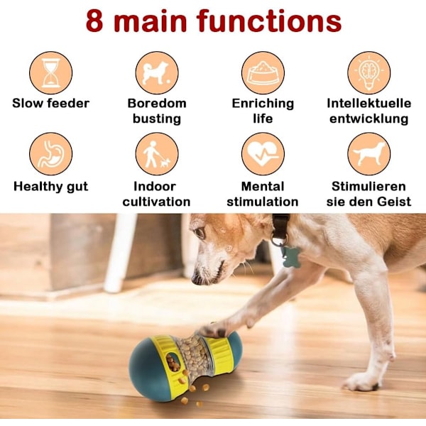Hundesnackbold - Interaktiv Langsom Foderdispenser - Puslespilslegetøj til Hunde Katte - Justerbart Foderudløserlegetøj Colour One size