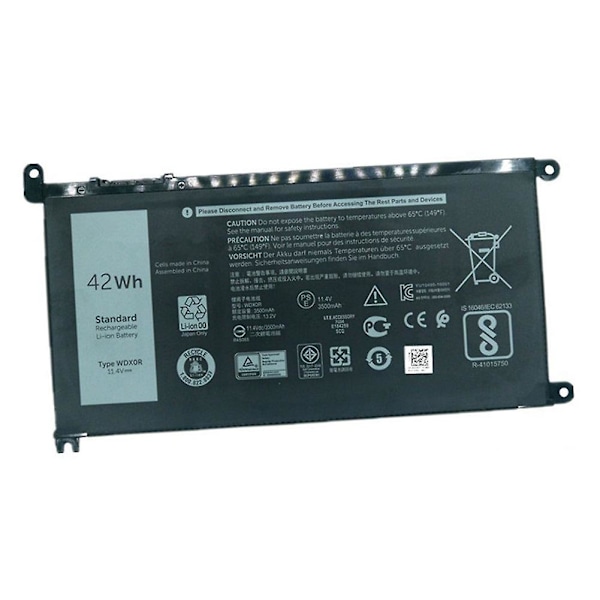 11.4v 42wh Wdx0r Laptop Batteri til 14 5368 5567 7560 5767 7472 7460 7368 7378 5565 3488 3580