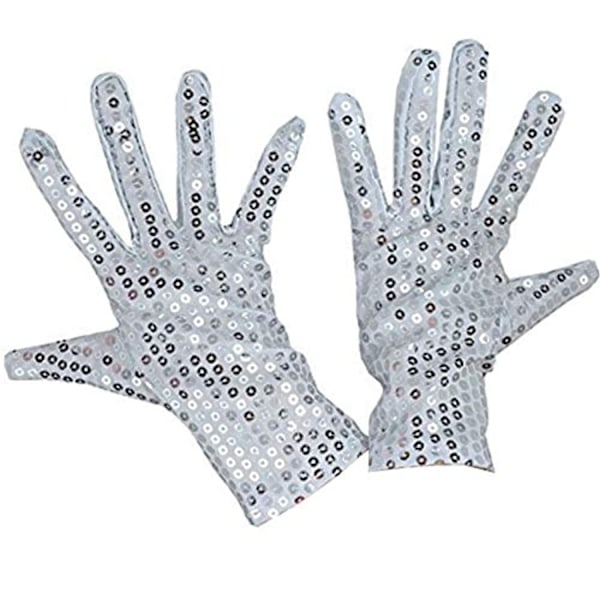 Michael Jackson Handskar Barn Performance Handskar Partyhandskar Klädtillbehör Juldräkt (Silver)
