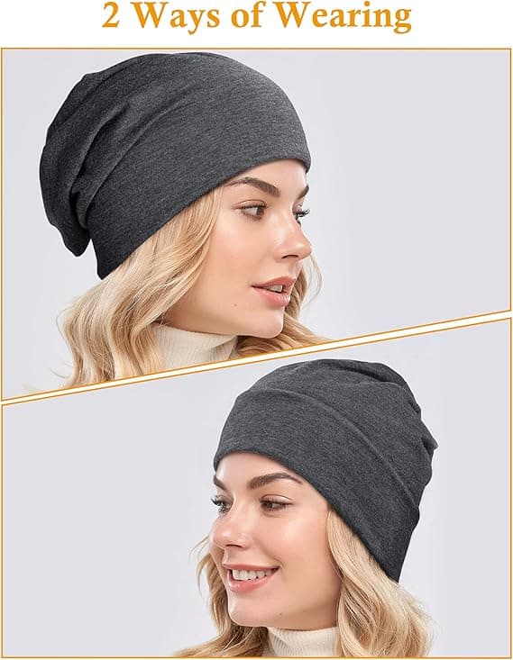 2 st klassisk mössa för män och kvinnor, unisex slouch stickade mössor lång mössa för vintern